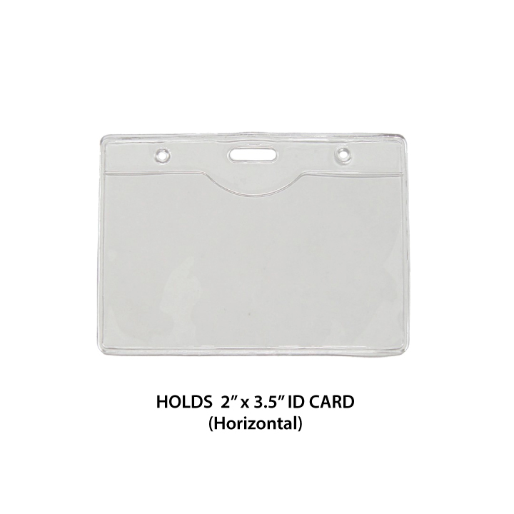2" x 3.5 inch standard clear small ID card holder - Holds business card size (Horizontal/Landscape)