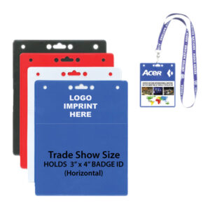 3x4" inch Custom Printed Convention ID Holders (Horizontal/Landscape)
