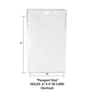 6"x4" Inch Large ID Holder "Passport Size" (Vertical/Portrait)