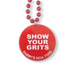 Custom Mardi Gras Beads with Custom Printed Round Pendant Medallion