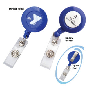 Custom Printed Retractable Reels - We can do either direct imprint or full color resin dome